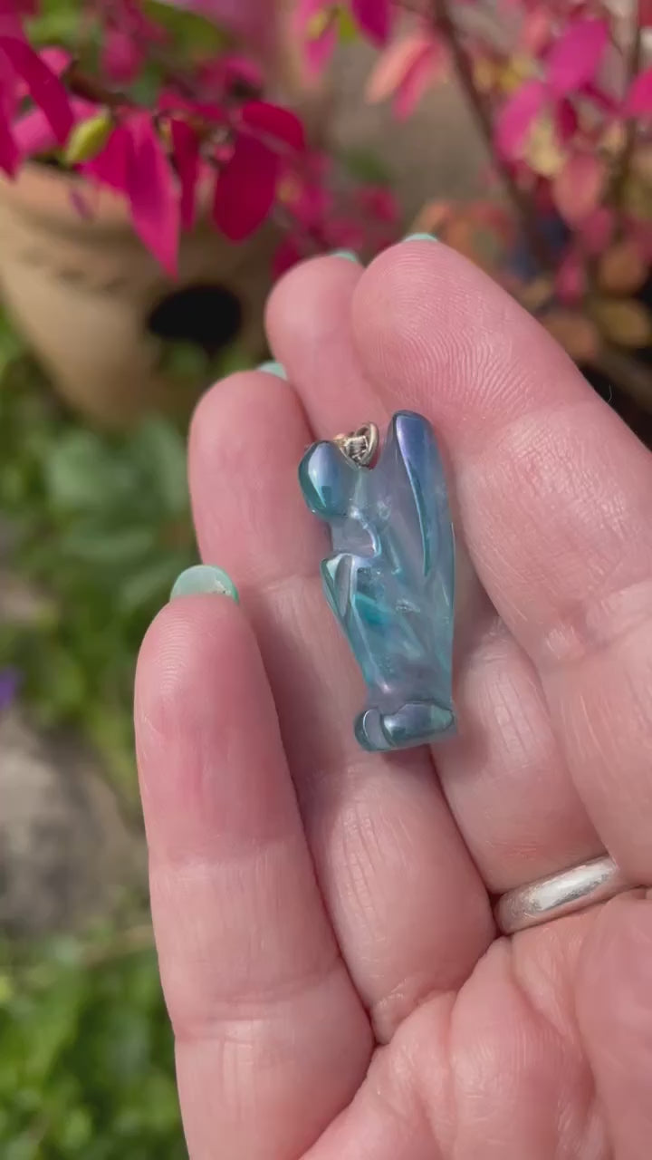 Aqua Aura Angel Pendant