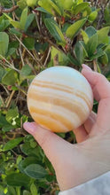 Load and play video in Gallery viewer, Orange Calcite Sphere 6.6cm Dia
