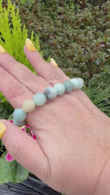 Load and play video in Gallery viewer, Caribbean Blue Calcite Bracelet 10mm bead
