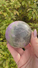 Load and play video in Gallery viewer, Atlantisite Sphere Serpentine and Stichite Sphere 6.2cm Dia
