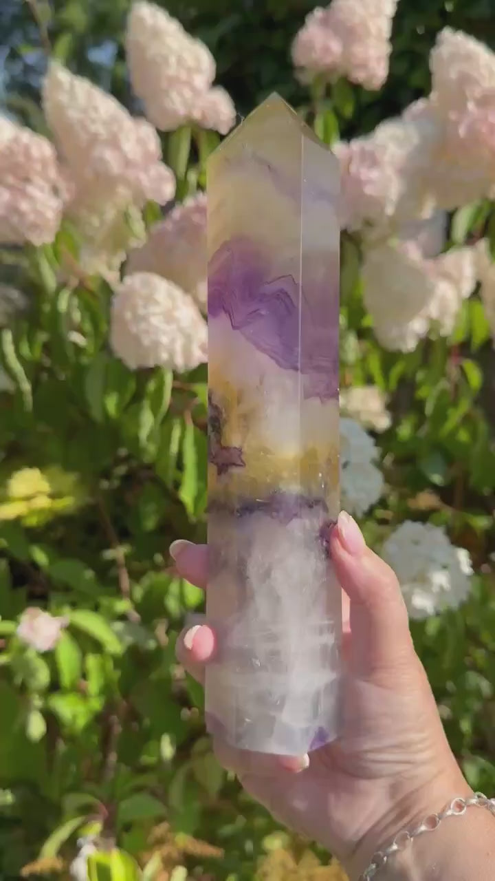 Statement Purple and Yellow Fluorite Tower