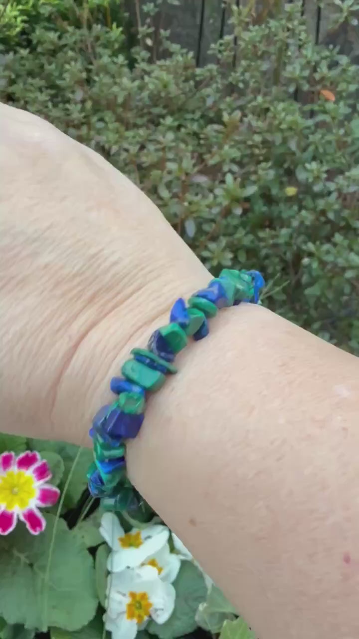 Malachite and Azurite Chip Bracelet
