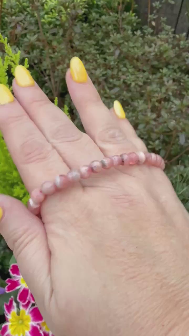 Rhodocrosite Bracelet 6mm Beads