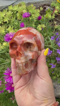Load and play video in Gallery viewer, Carnelian Skull Carving with Druzy

