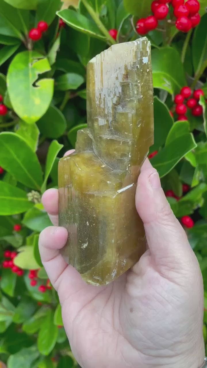 Large Tubular Yellow Barite Crystal Specimen