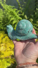 Load and play video in Gallery viewer, Large Amazonite Snail Carving
