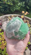 Load and play video in Gallery viewer, Green Fluorite and Chalcedony Specimen
