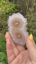 Load and play video in Gallery viewer, Amethyst Stalactite Slice Specimen
