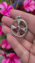 Load and play video in Gallery viewer, 925 Sterling Silver Celtic Cross with a Faceted Amethyst Pendant
