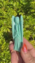 Load and play video in Gallery viewer, Hand Carved Natural Turquoise Angel Carving from Peru
