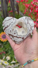 Load and play video in Gallery viewer, Druzy Crazy Lace Agate Heart with Stand
