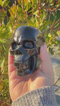 Load and play video in Gallery viewer, Large Rainbow Obsidian Skull Carving
