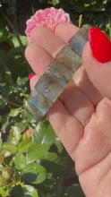 Load and play video in Gallery viewer, High Quality Labradorite Bangle Bracelet
