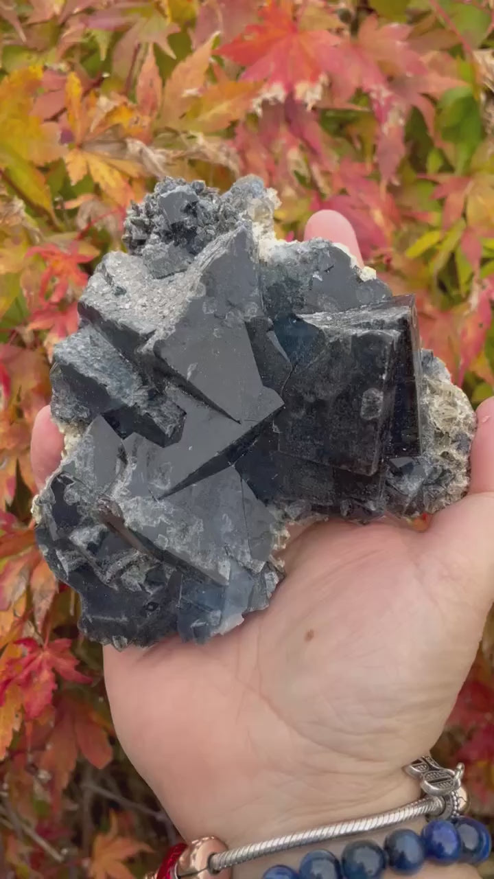 Rare Large Yaogangxian Blue Fluorite Cluster Crystal Specimen