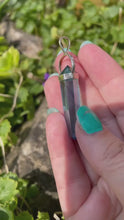 Load and play video in Gallery viewer, Silver Aqua Aura Double Terminated Point Pendant

