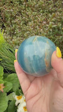 Load and play video in Gallery viewer, High Quality Blue Onyx Sphere Lemurian Aquitaine
