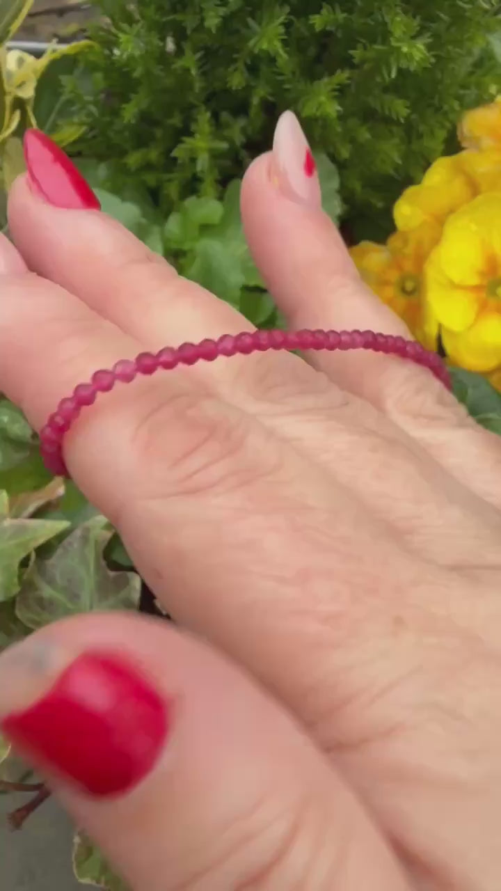 Faceted Garnet Adjustable Bracelet Anklet