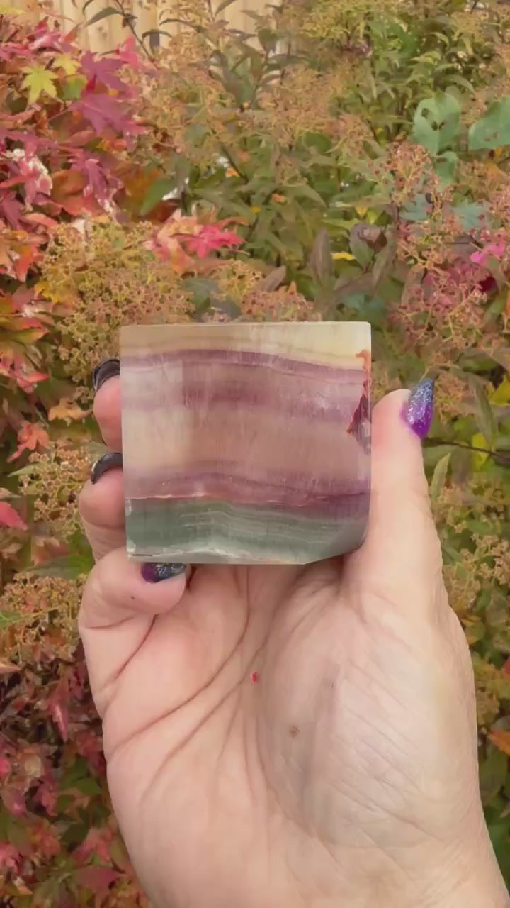 High Quality Fluorite Floating Cube Carving