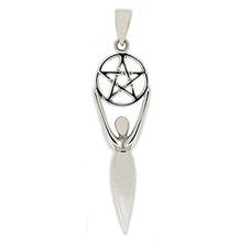 Load image into Gallery viewer, 925 Sterling Silver Pentagram and Goddess Pendant
