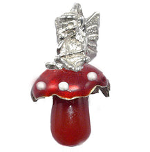 Load image into Gallery viewer, 925 Sterling Silver Pixie Pendant on a Carnelian Toadstool

