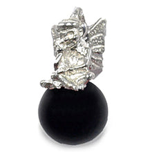 Load image into Gallery viewer, Silver Pixie on a Black Onyx Ball
