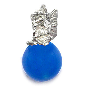 Silver Pixie on a Blue Agate Ball
