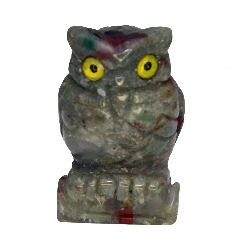 Bloodstone Carved Owl