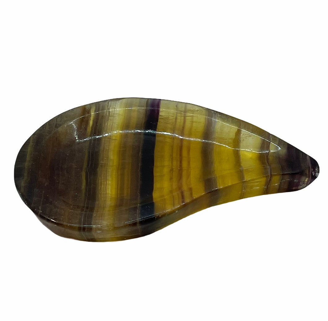 Yellow Fluorite Teardrop Bowl