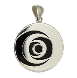 925 Sterling Silver Black Onyx Crescent  Moon Pendant