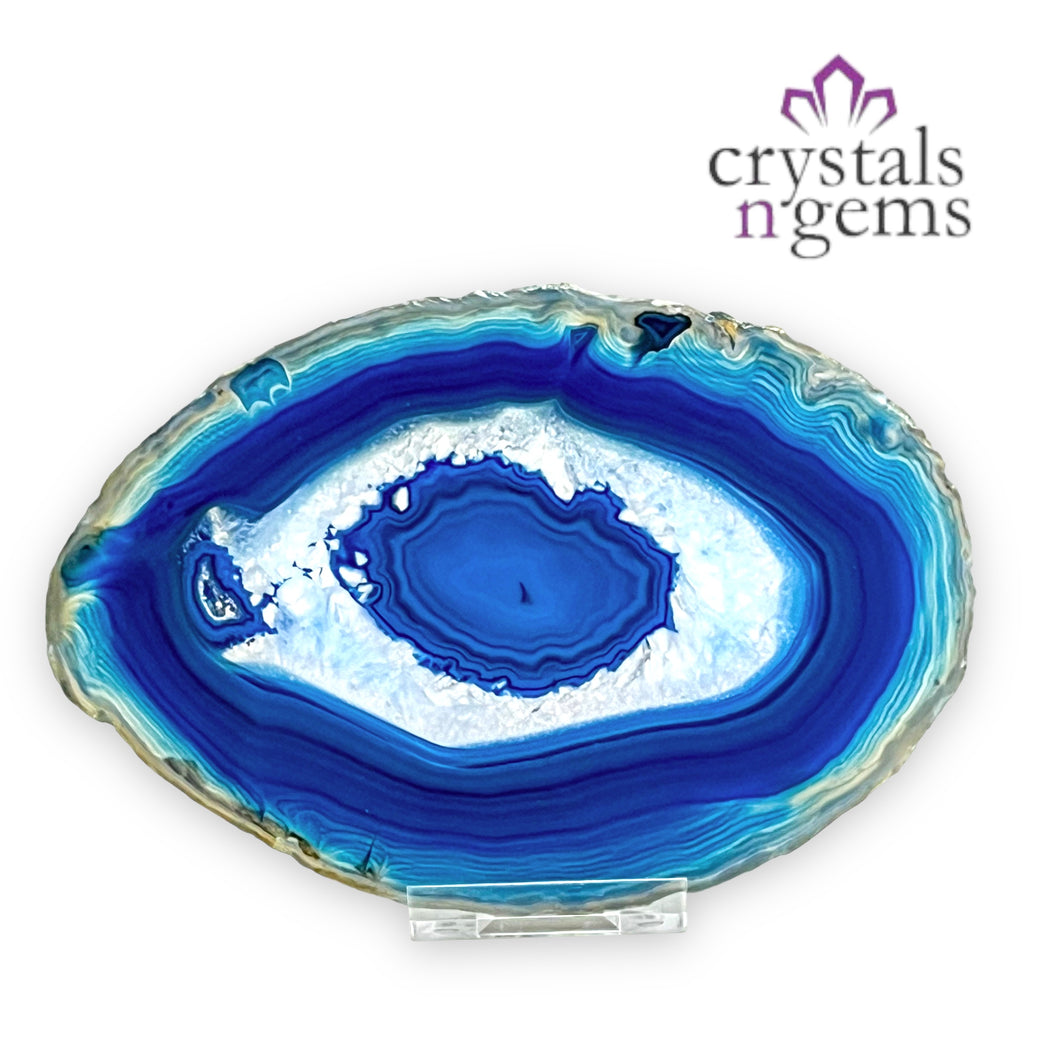 Blue Agate Crystal Slice
