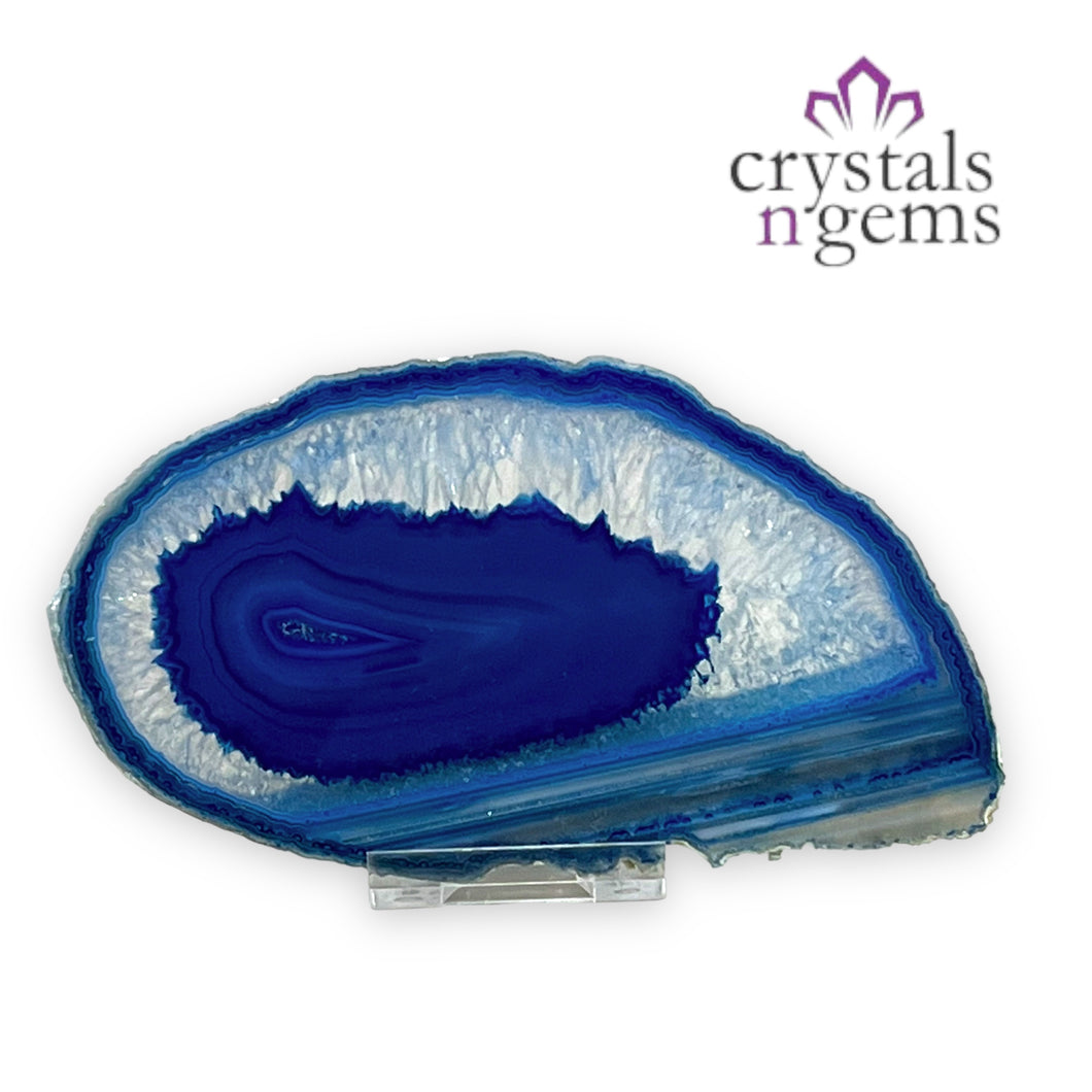 Blue Agate Crystal Slice