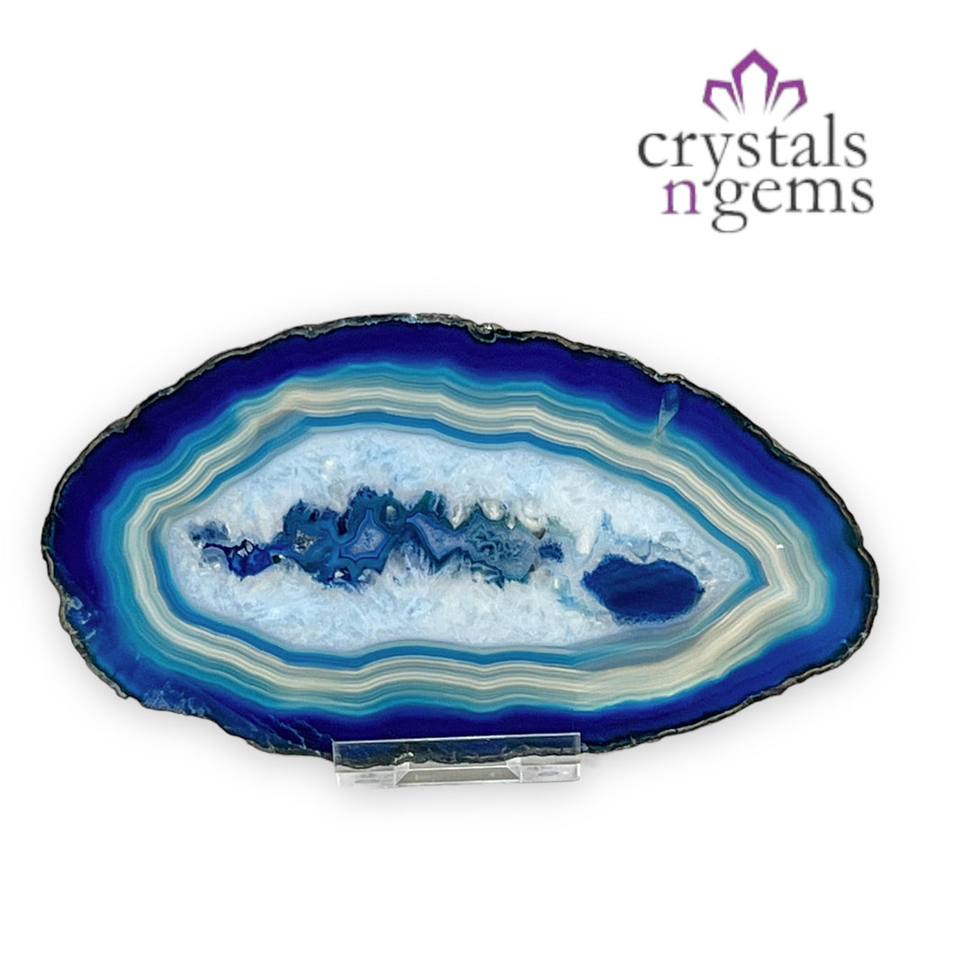 Blue Agate Crystal Slice