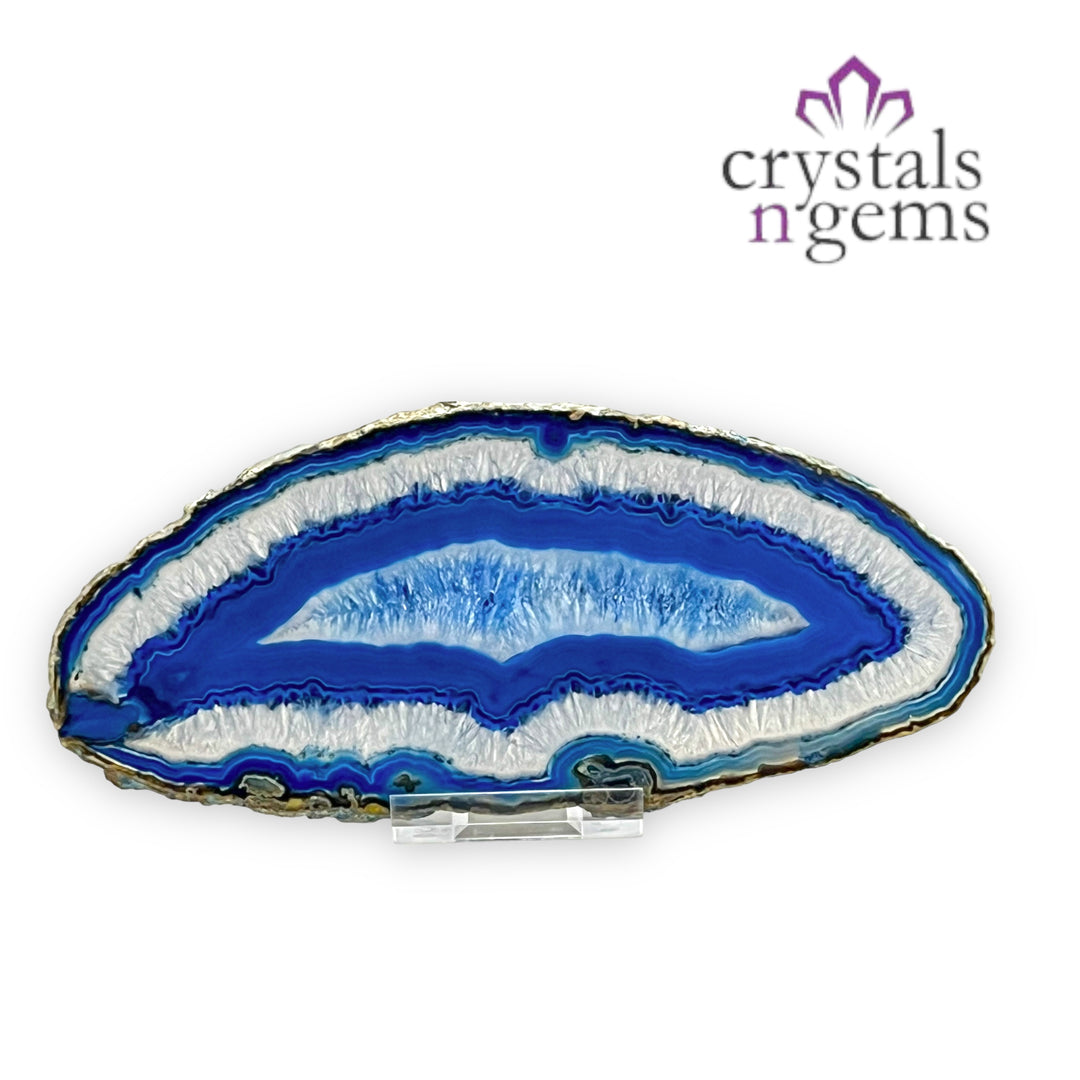 Blue Agate Crystal Slice