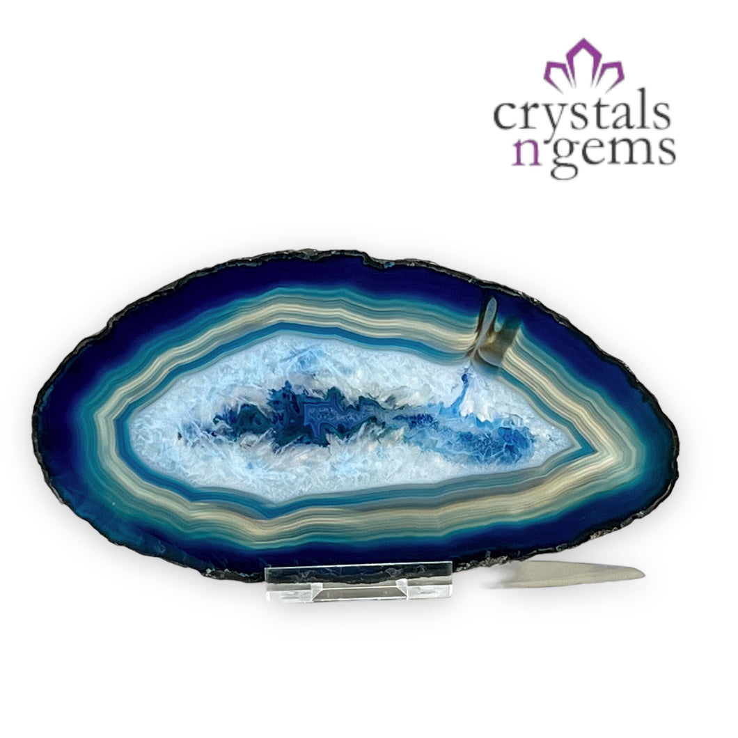 Blue Agate Crystal Slice