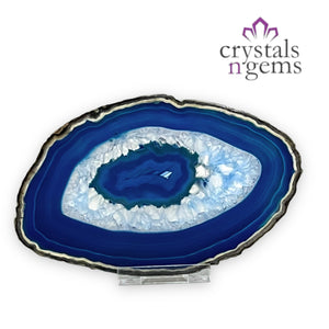 Blue Agate Crystal Slice