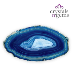 Blue Agate Crystal Slice