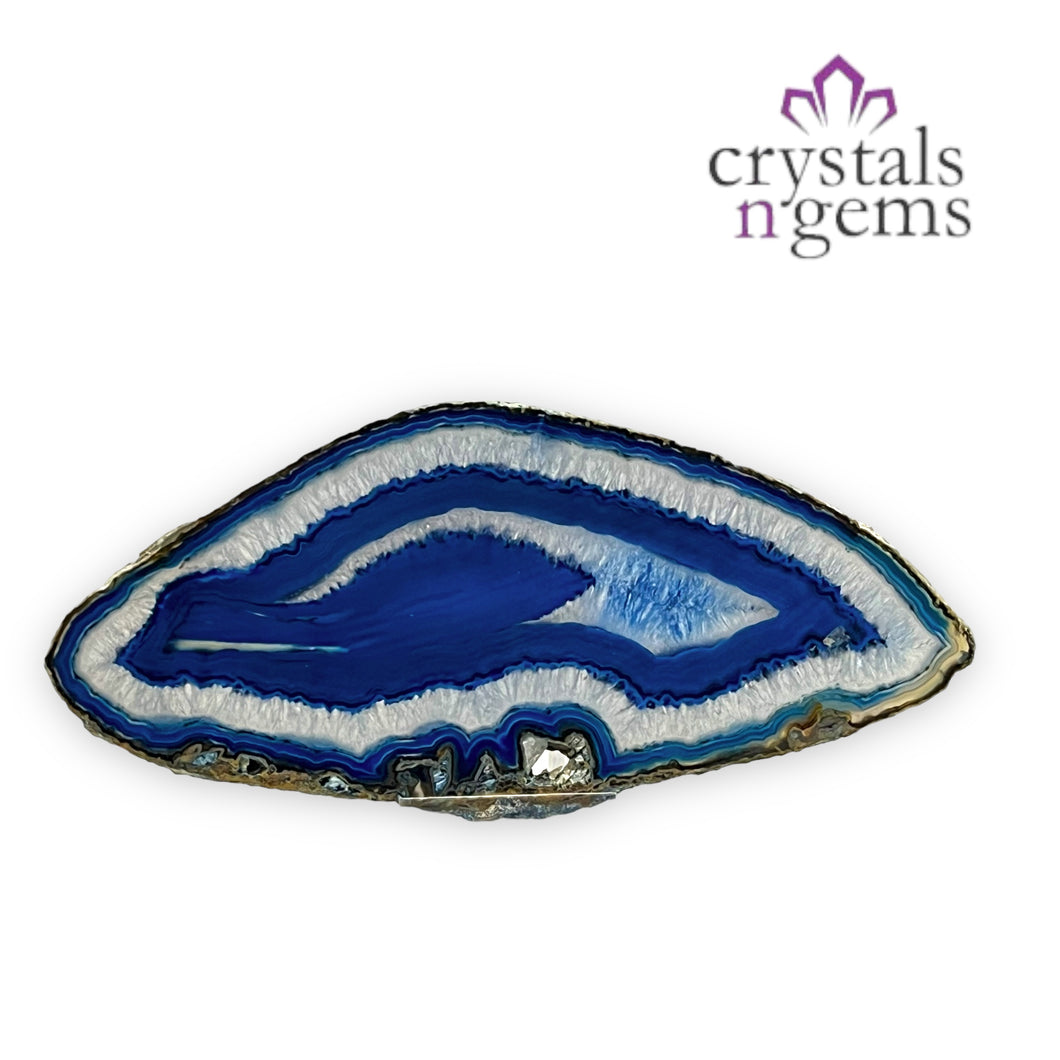 Blue Agate Crystal Slice