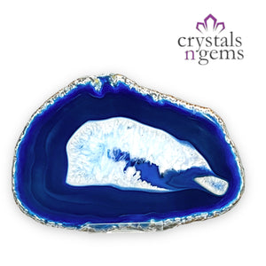 Blue Agate Crystal Slice