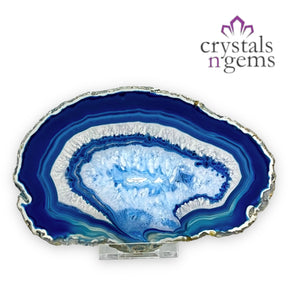 Blue Agate Crystal Slice