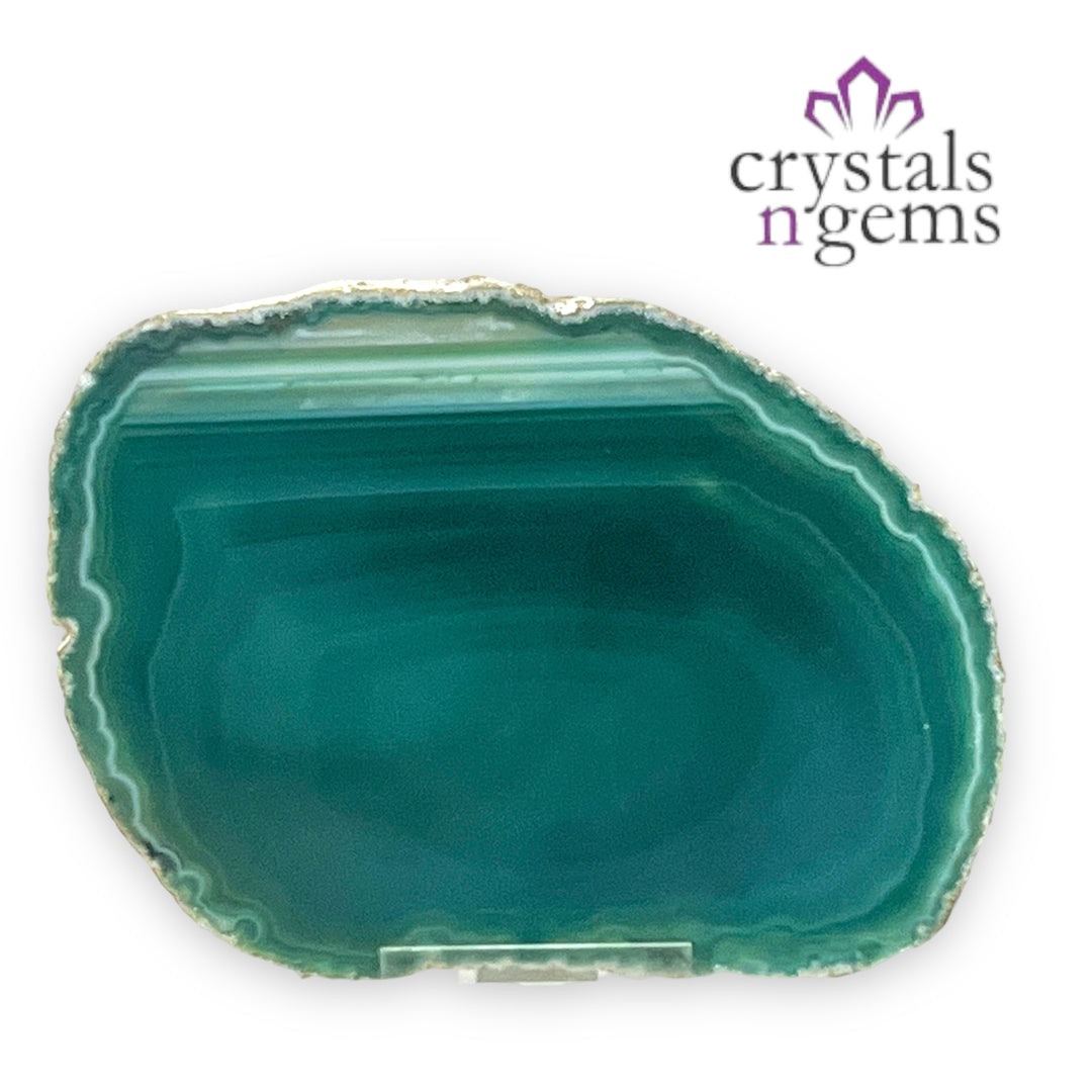 Green Agate Crystal Slice