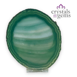 Green Agate Druzy Crystal Slice