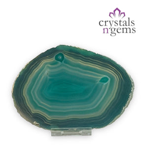 Green Agate Crystal Slice