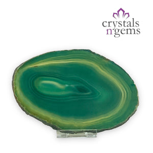 Green Agate Crystal Slice