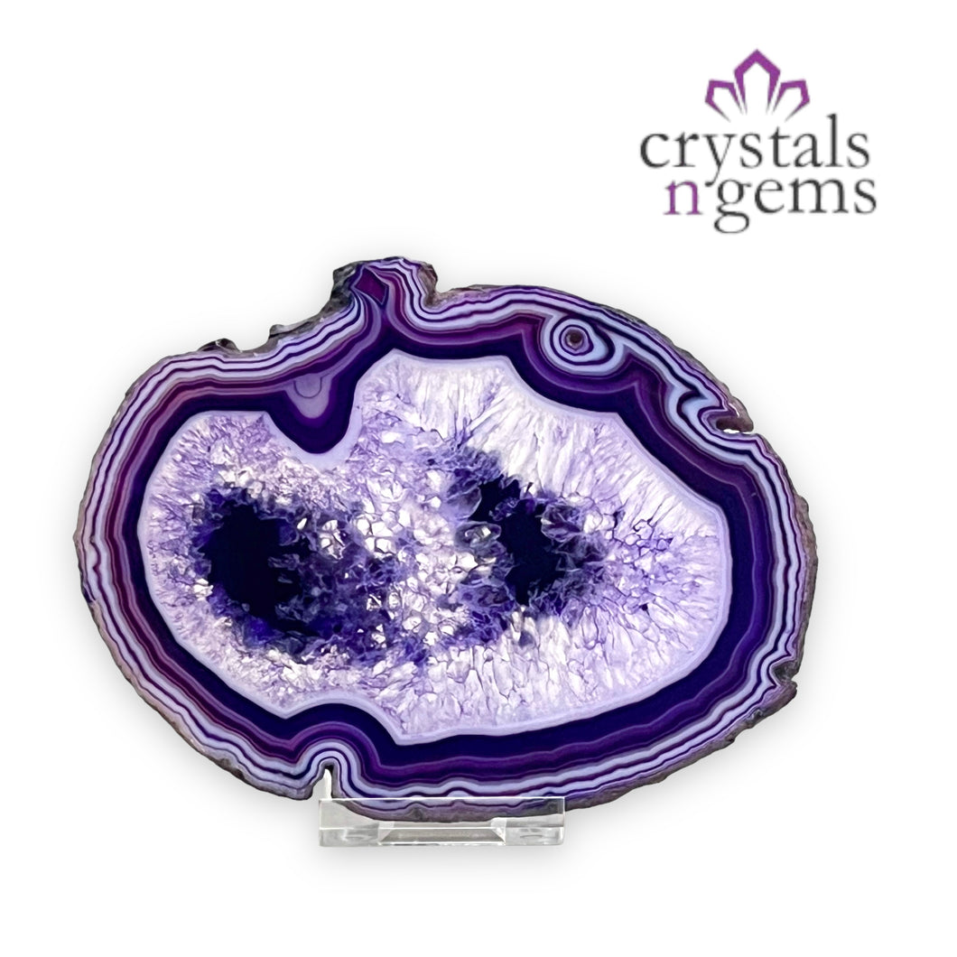 Purple Agate Crystal Slice