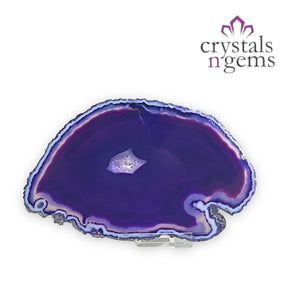 Purple Agate Druzy Crystal Slice