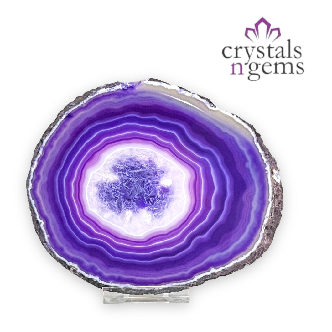 Purple Agate Crystal Slice