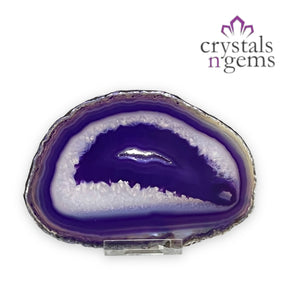 Purple Agate Druzy Crystal Slice