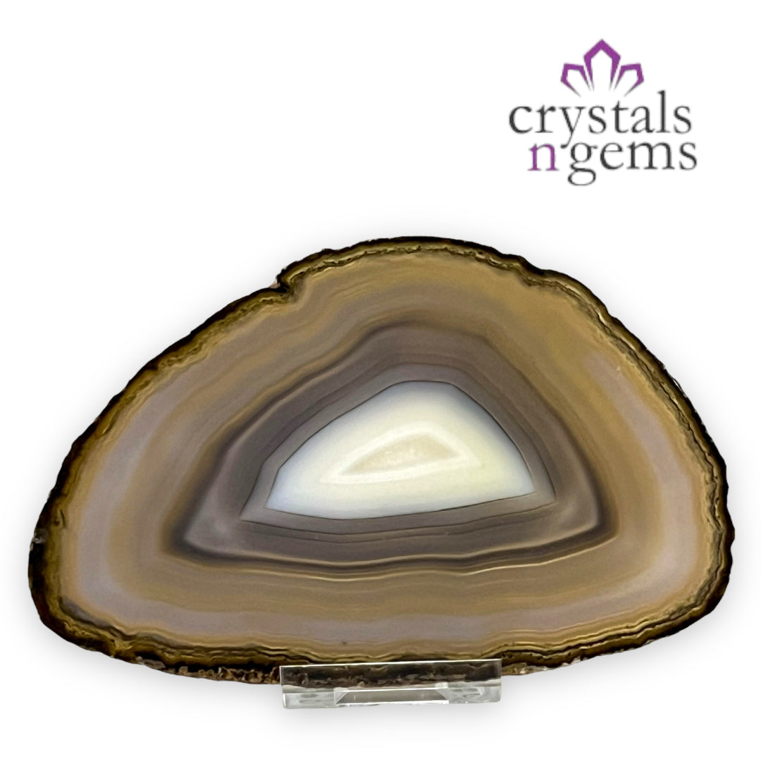 Natural Agate Druzy Crystal Slice