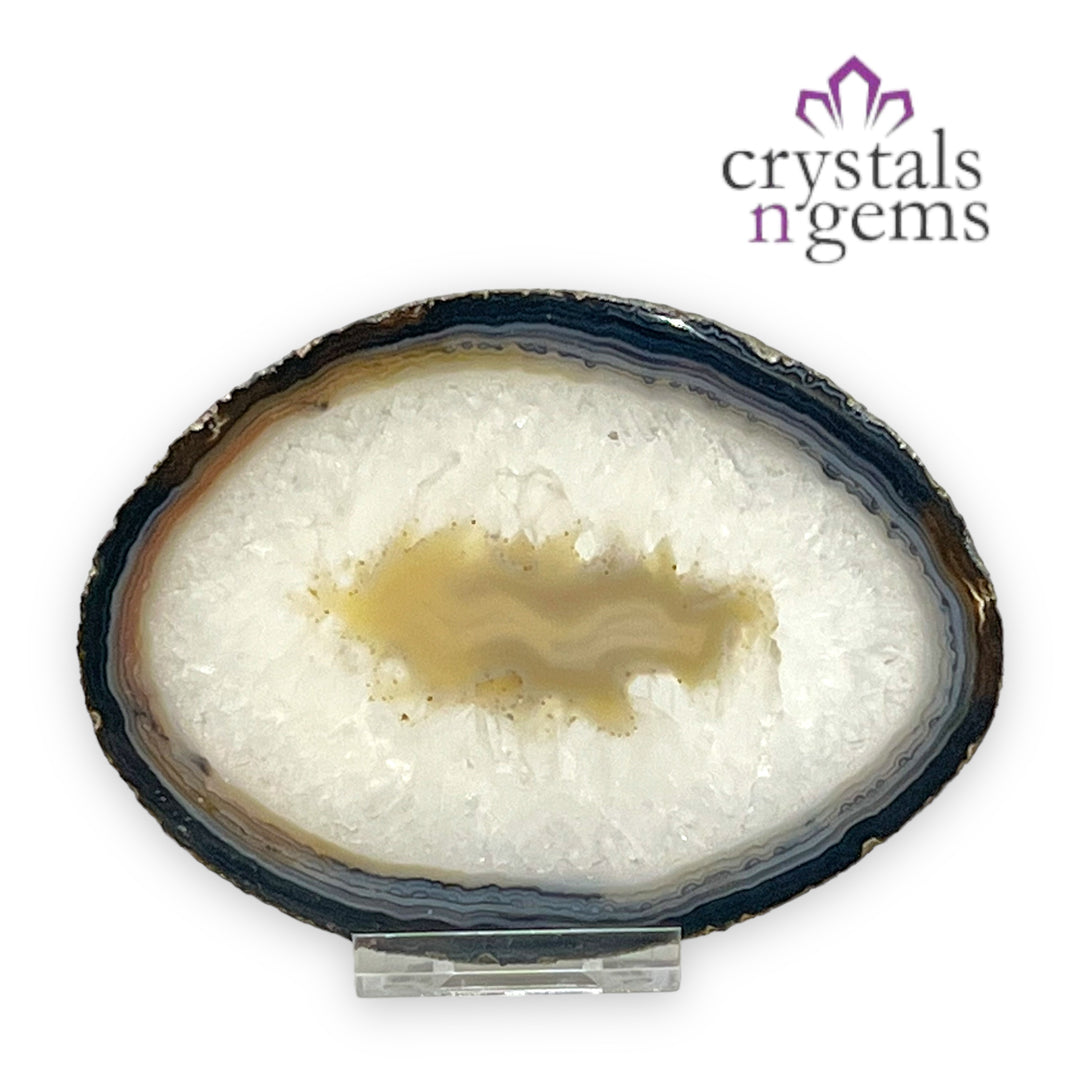 Natural Druzy Crystal Slice