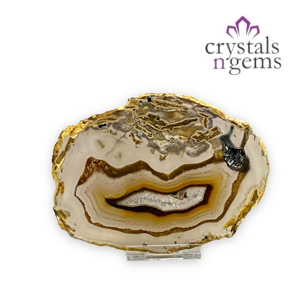 Natural Agate Crystal Slice